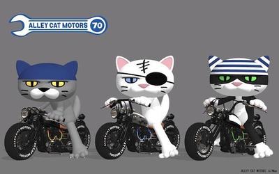 オリジナルキャラクター3DCG「ドラ猫モータース 〜バイク編〜」