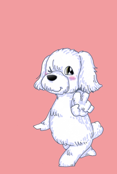 犬の擬人化キャラクターイラスト