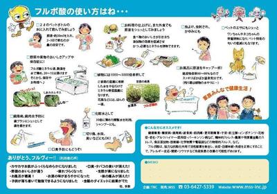 健康飲料、農業の土の活性化に使われるフルボ酸を分かり易く伝えるためのチラシ（裏）