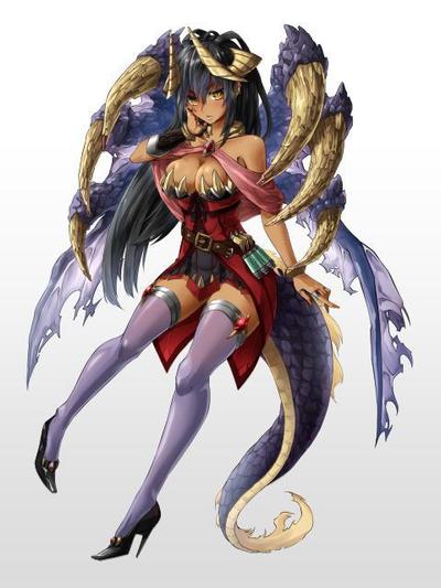 ドラゴンの女性キャラクターデザイン