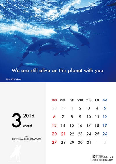 2016年宇津孝カレンダー（3月）