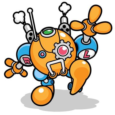 子供向けにブロックを使用したロボット教室のキャラクターデザイン 