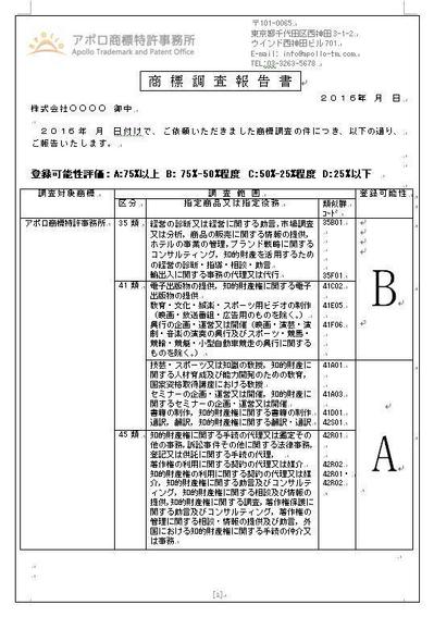 商標調査報告書