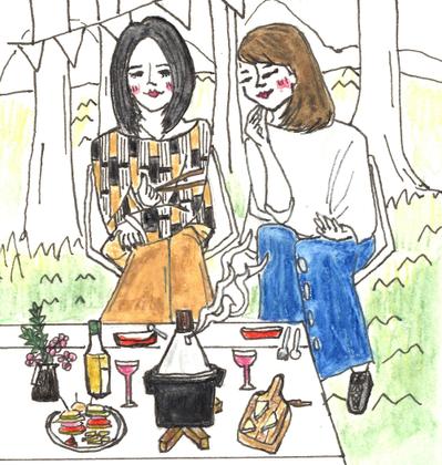 某アウトドアブランドの販促イラストを作成。
