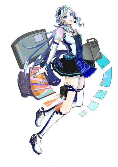 パソコンの擬人化イラスト