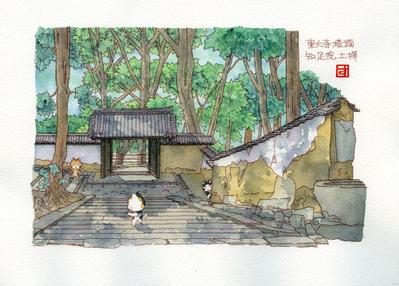 東大寺塔頭　知足院階段