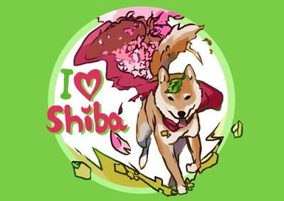 ポップな色調でリアルな柴犬