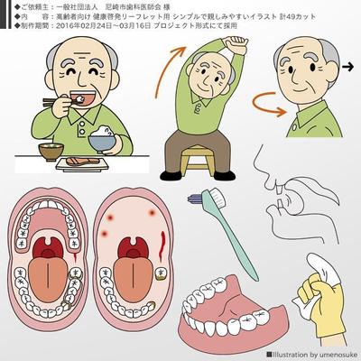 高齢者とそのご家族向けリーフレットの挿絵