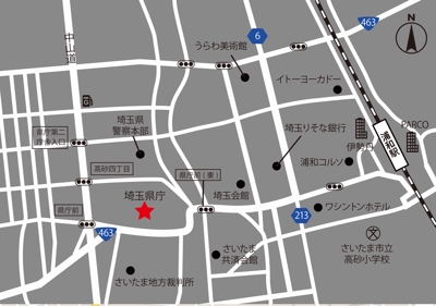 埼玉県庁周辺の地図