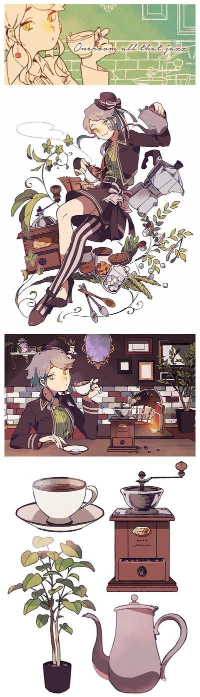 ジャズ調PV用キャラクターデザイン・イラスト