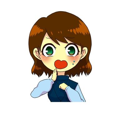 インフラ会社の社内キャラクター（女の子表情）