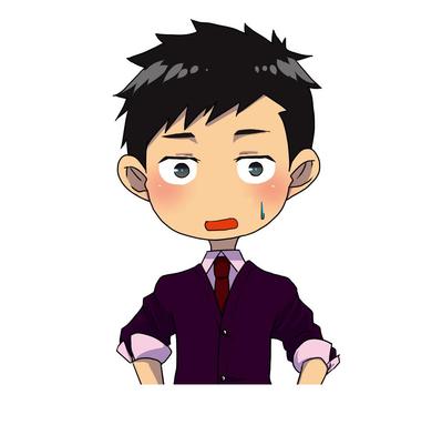 インフラ会社の社内キャラクター（男の子表情）