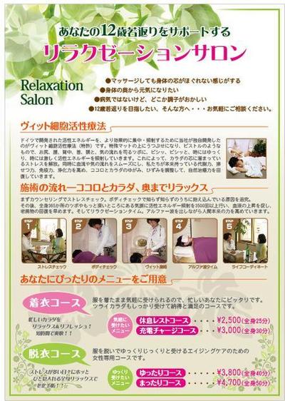 「癒しのサロン　アーデントアルファ」と「癒しのスポット　あるふぁα」のチラシ
