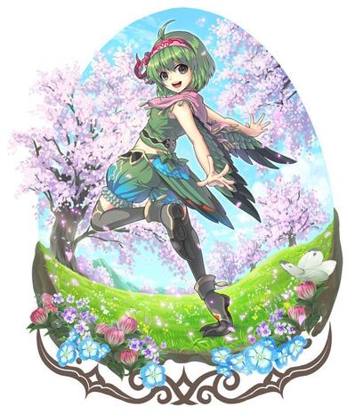 一枚絵サンプル（女性、ファンタジー、ヴィネット風)
