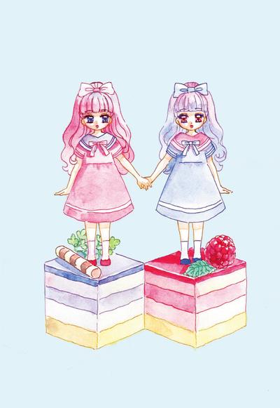 ケーキと女の子のシリーズから②