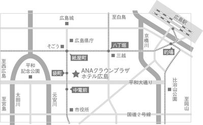 ホテルへの案内地図