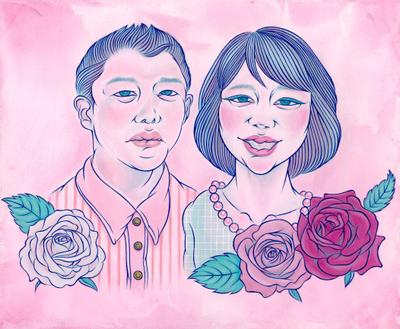 ウエディング（ウェルカムボード）用の似顔絵