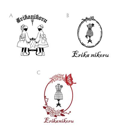 ファッションブランドErikanicoru様のロゴ２案と完成ロゴ