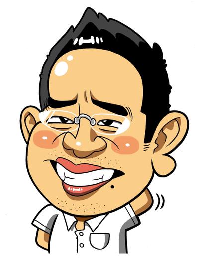 【名刺用】生命保険社員の似顔絵