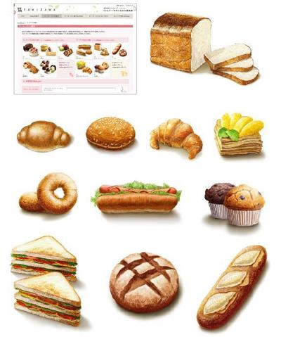 富澤商店 パンとケーキのこだわり倶楽部 WEBイラスト（パン）