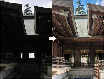 建築写真の補整