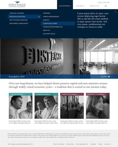 金融企業のウェブサイト