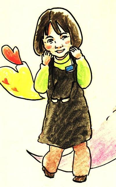 手書き似顔絵-50代女性(全身)