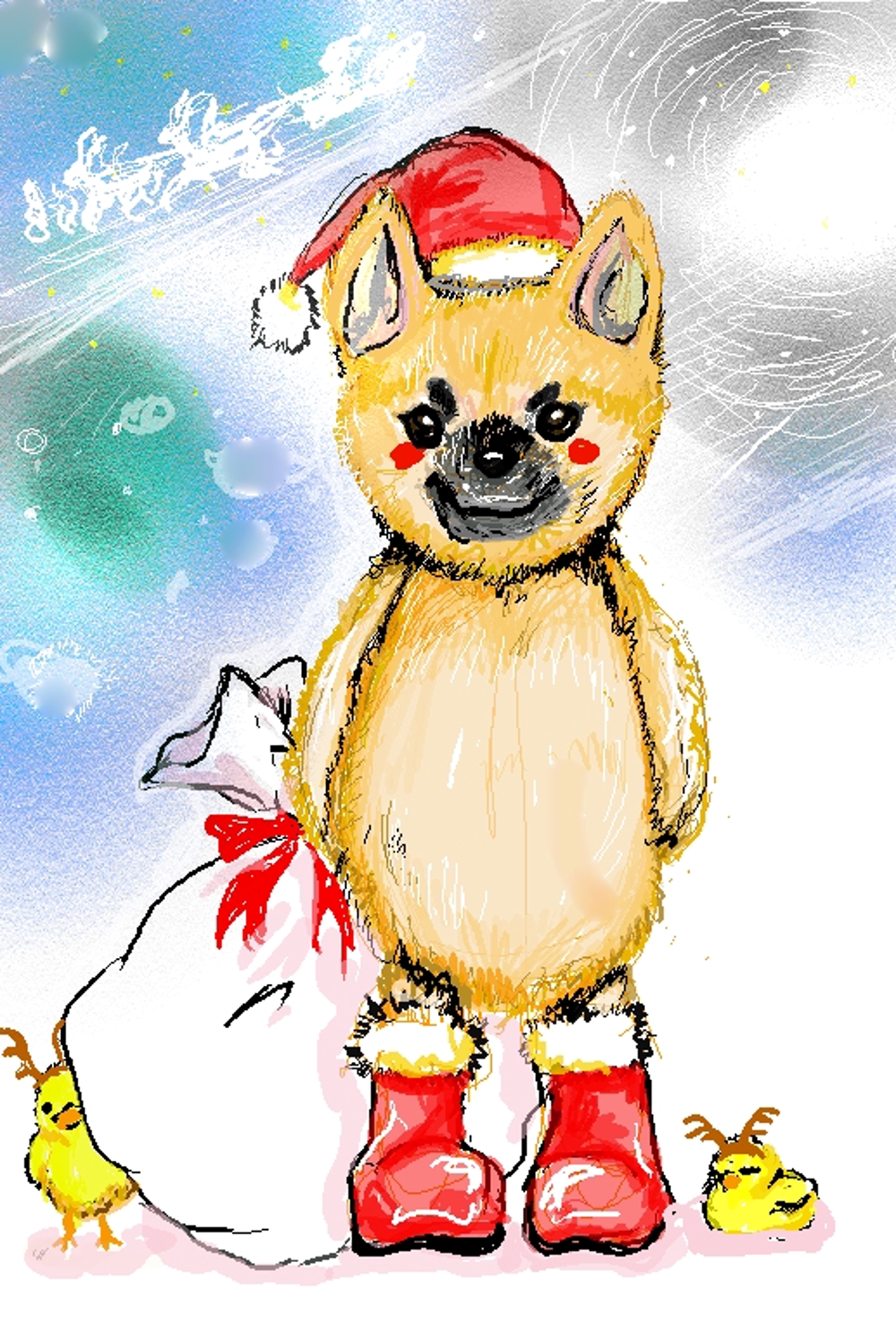 柴犬クリスマスカード