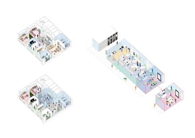 建物内のアイソメ図