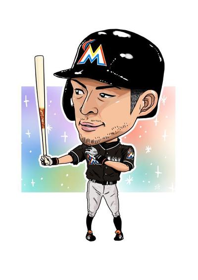 似顔絵　イチロー