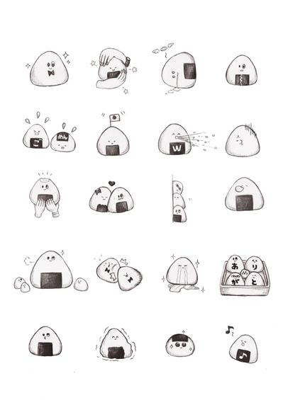 ラインスタンプ「おにぎり（海苔）①」