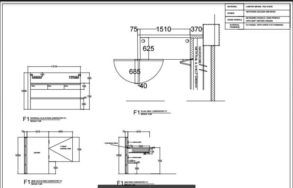 CABINET CONSTRUCTION DRAWING