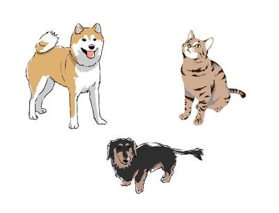 犬猫イラスト