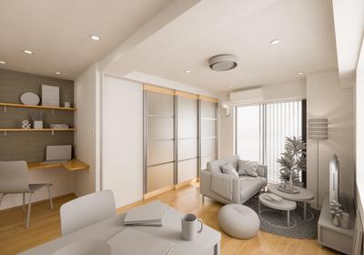 住宅内観パースの家具のスタディ