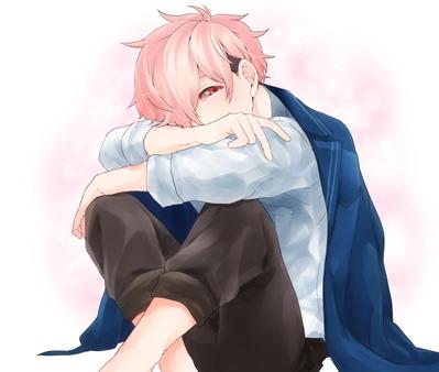 ピンクの男子高校生