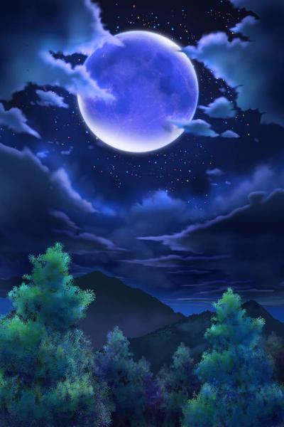 ゲーム背景　月夜