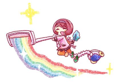 おそうじする女性