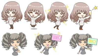 女の子のスタンプ