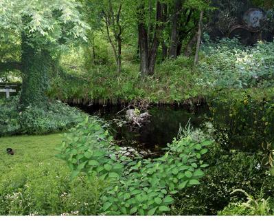 写真加工「グループ展にて展示：写真を絵の具に写真を描く」