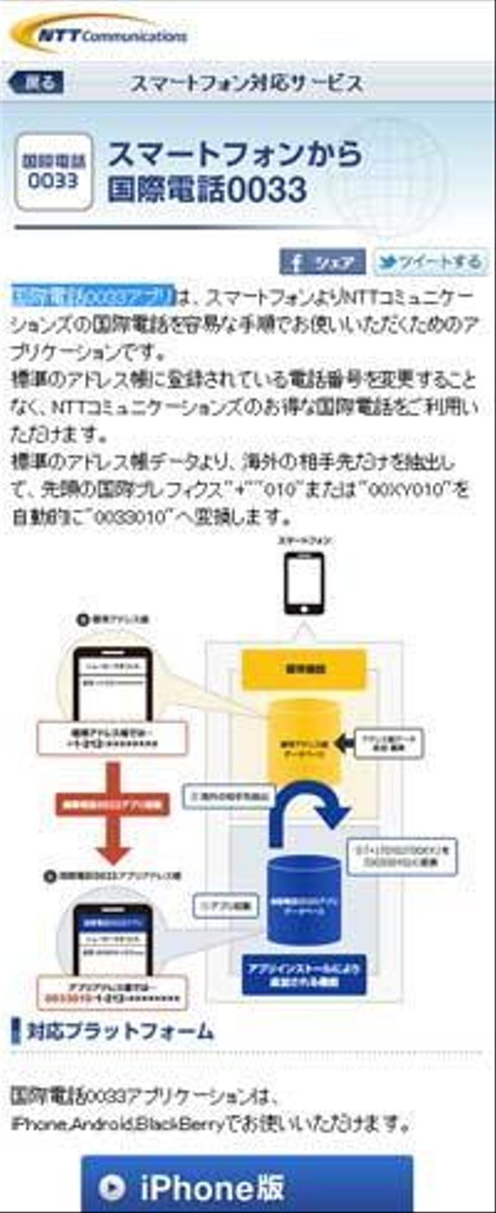 国際電話0033アプリ紹介ページ