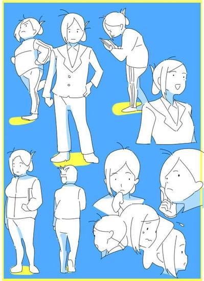 女性のイラスト(スーツ・ジャージ)