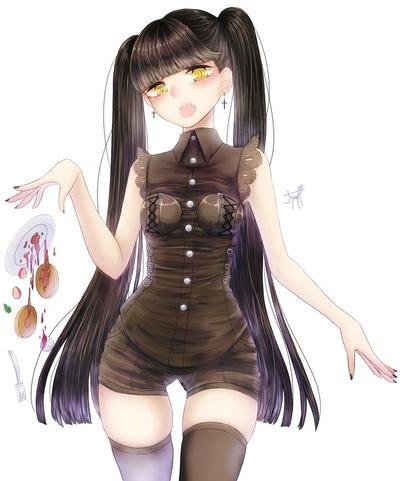 黒髪ツインテちゃん