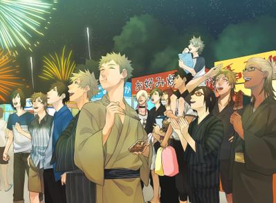 男子高校生と夏祭り
