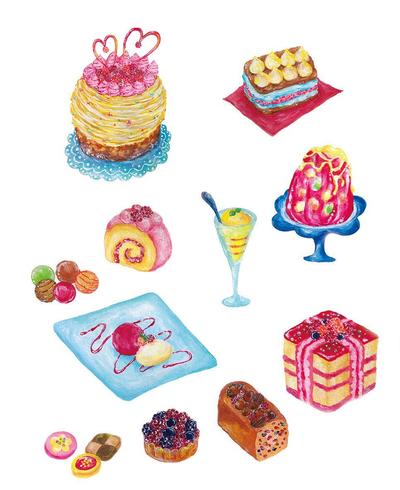 お菓子イラストを制作しました