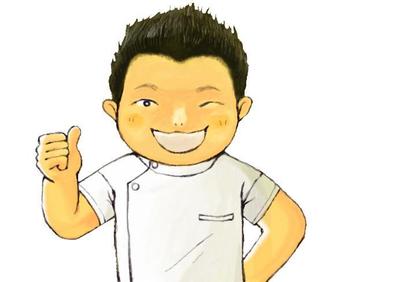 白衣を着ている似顔絵