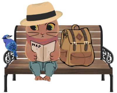 猫_旅行の一コマ