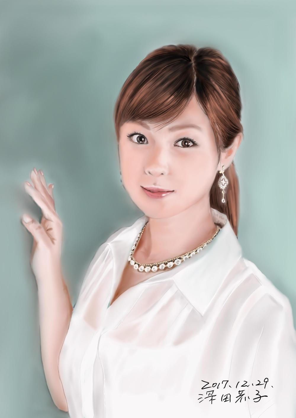 深田恭子　似顔絵