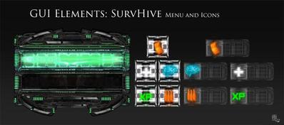 SurvHive GUI Menu and Icons