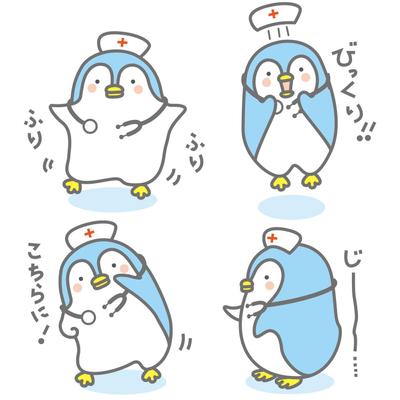 コミカルなペンギン看護師さんのキャラクター