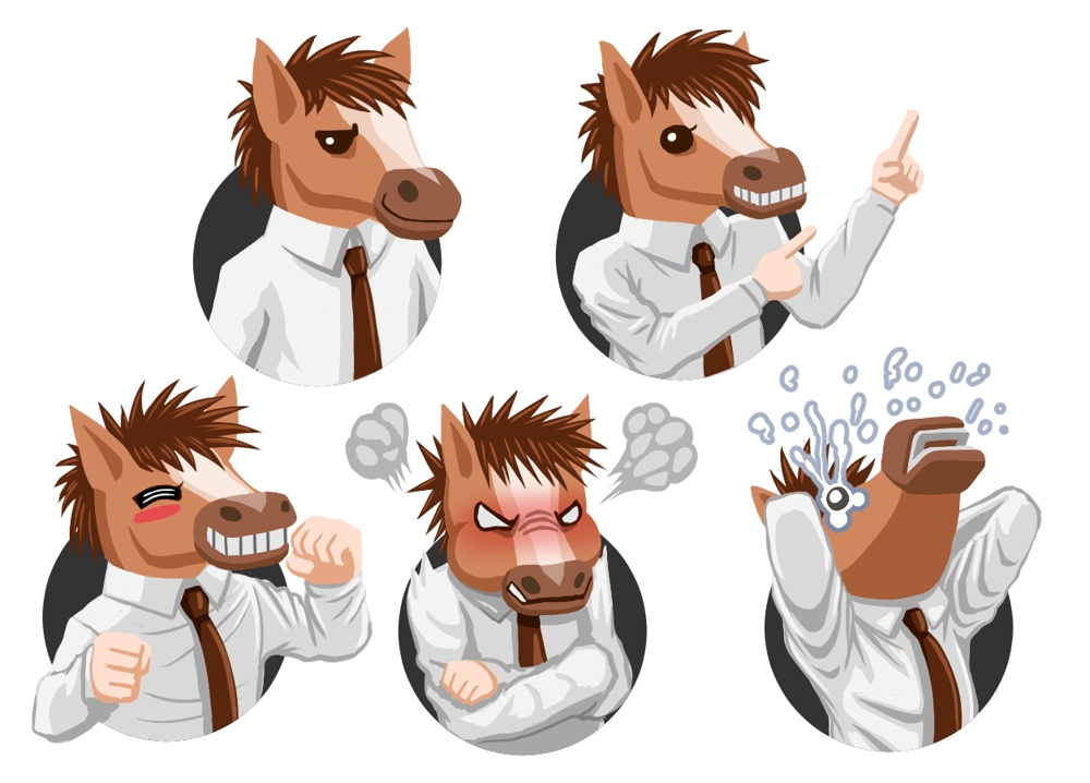 馬のキャラクターイラスト - ランサーズ